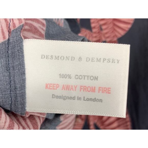 Desmond & Dempsey London Sz M Sansindo Navy Pink Tiger Pajama Pyjama Top Only - Picture 5 of 8